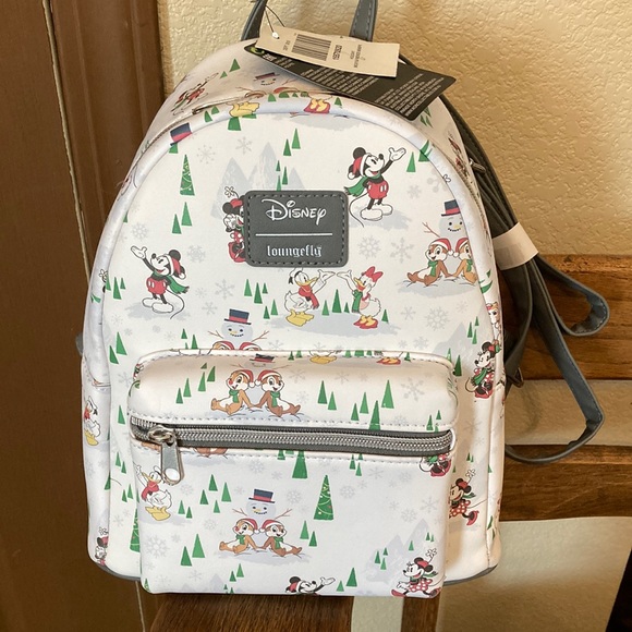 Loungefly Handbags - NWT Loungefly Disney Mickey & Friends Snow Day Mini Backpack